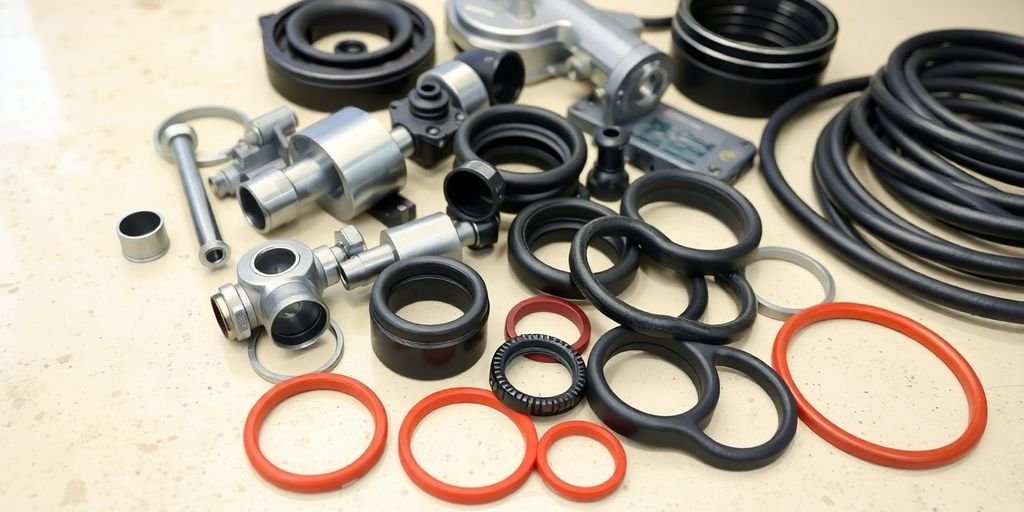 Mini Cooper parts laid out.